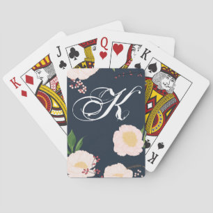 Personalised Playing Cards White Floral Flowers on