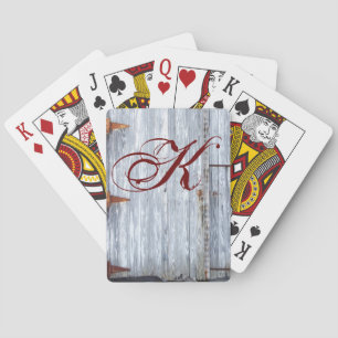 Personalised Playing Cards White Wash Wood Barn Do