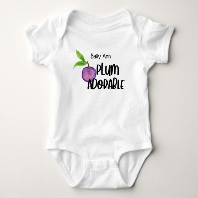 Personalised Plum Adorable Baby Bodysuit (Front)