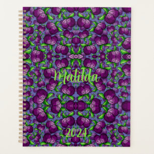 personalised PLUM spiral planner fruit funky