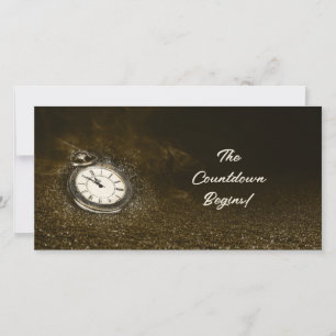 Personalised Pocket Watch Countdown New Year Card
