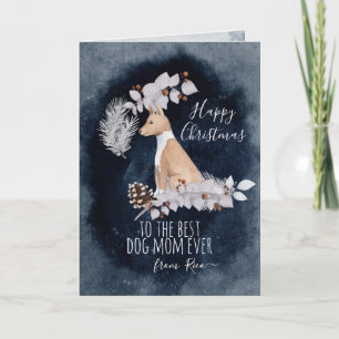 Personalised Podenco Andaluz Mum Christmas Holiday Card