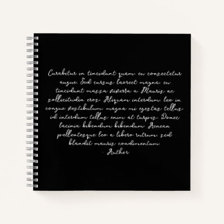 Personalised poem, song lyric, quote notebook