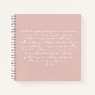 Personalised poem, song lyric, quote notebook