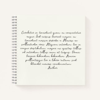 Personalised poem, song lyric, quote notebook