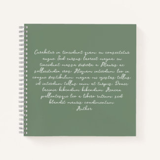 Personalised poem, song lyric, quote notebook