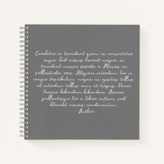 Personalised poem, song lyric, quote notebook