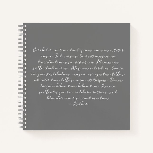 Personalised poem, song lyric, quote notebook (Front)