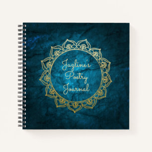 Personalised Poetry Journal Gold Mandala