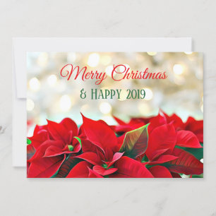 Personalised Poinsettia Christmas Card