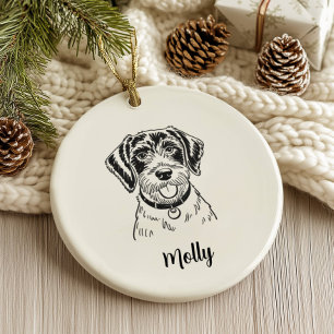 Personalised Pointer Dog Christmas Ceramic Tree Decoration