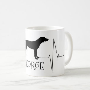 Personalised Pointer Love My Dog Heart Beat Coffee Mug