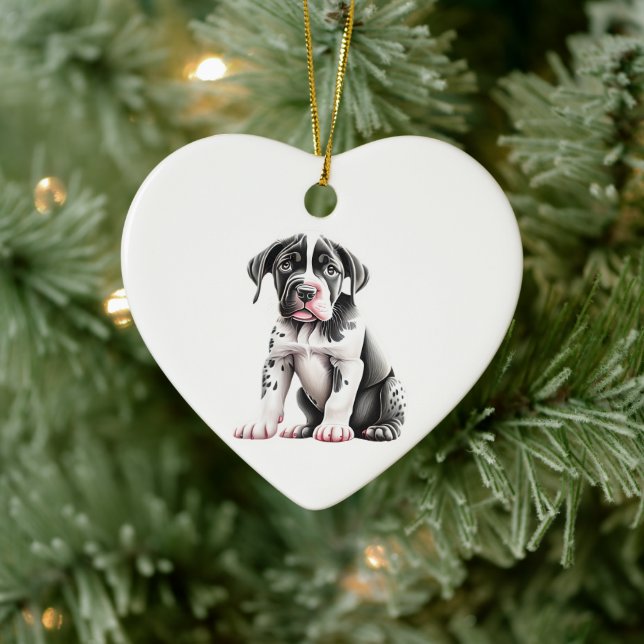 Personalised Pointer Puppy Ceramic Tree Decoration (Tree)