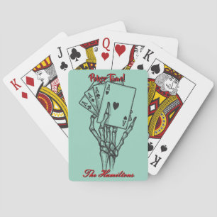 Personalised Poker Cards Skeleton Hand