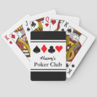 Personalised poker club playing cards with suits