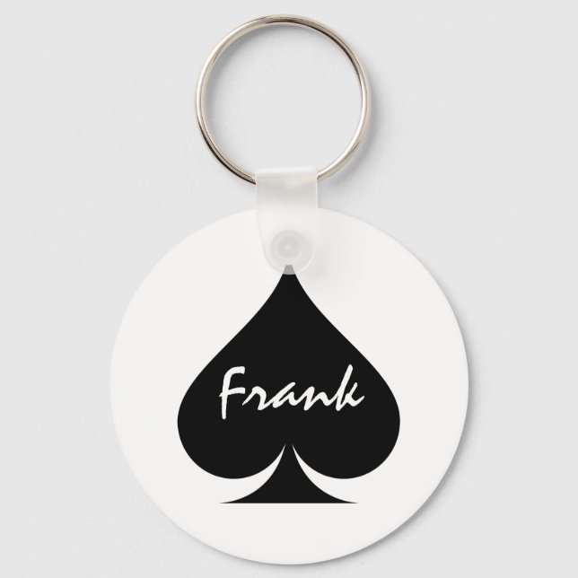 Personalised poker keychain with ace of spades (Front)