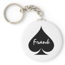 Personalised poker keychain with ace of spades