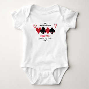 Personalised "Poker Night" Birth Announcement Baby Bodysuit