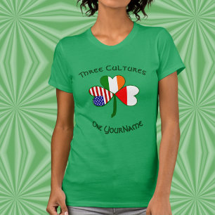 Personalised Poland Ireland USA Shamrock Women’s T-Shirt