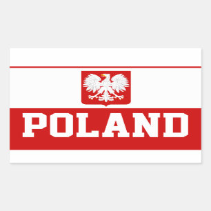 Personalised Poland Polish Flag Coat of Arms Rectangular Sticker
