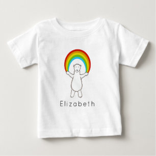 Personalised Polar Bear and Rainbow T-Shirt