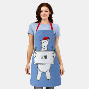 Personalised Polar Bear Christmas Apron