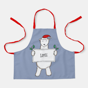 Personalised Polar Bear Christmas Apron
