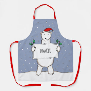 Personalised Polar Bear Christmas Apron