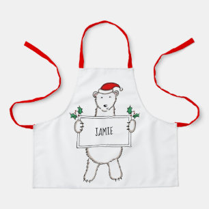 Personalised Polar Bear Christmas Apron