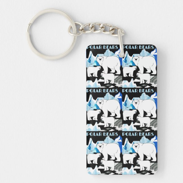 Personalised Polar Bear  Key Ring (Front)