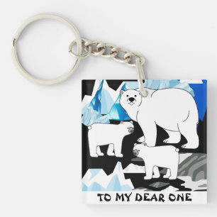 Personalised Polar Bear Mum Key Ring