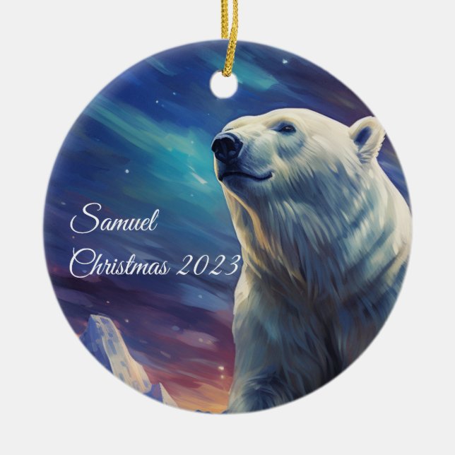 Personalised Polar Bear Ornament (Front)