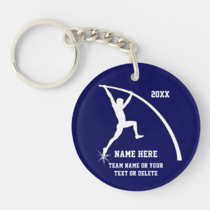 Personalised Pole Vault Gifts Your Colours, Text Key Ring