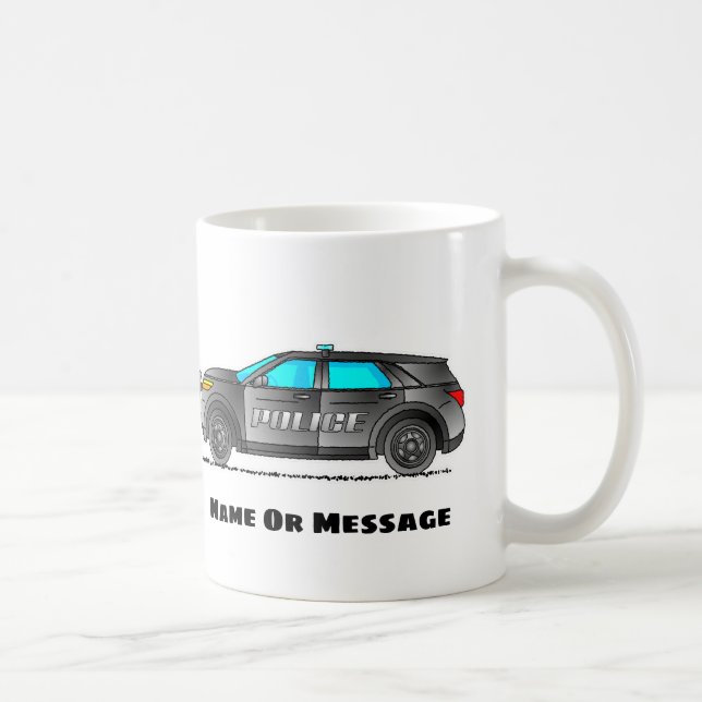 Personalised Police Car Chief Officer Cop Vehicle Coffee Mug (Right)
