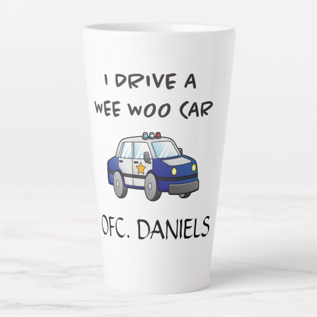 Personalised Police Car Latte Mug (Front)