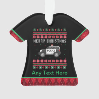 Personalised Police Car Ugly Christmas Ornament