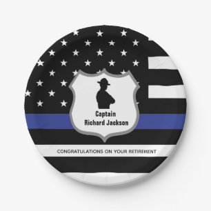 Personalised Police Department Badge Retirement   Paper Plate