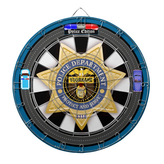 Personalised Police Edition City Side Dartboard (Front)
