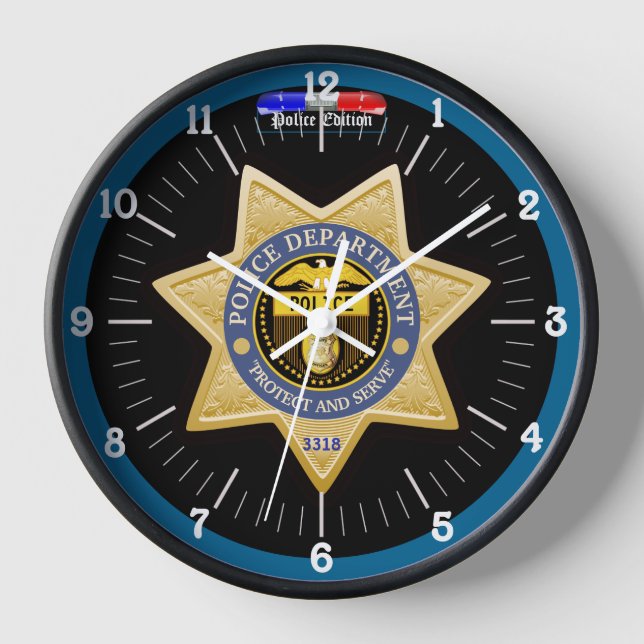Personalised Police Edition Clock (Front)