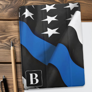 Personalised Police Flag Thin Blue Line iPad Air Cover