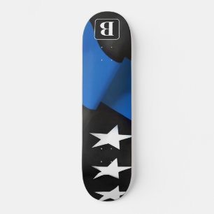Personalised Police Flag Thin Blue Line  Skateboard