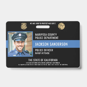 Personalised Police Law Enforcement Employee ID Badge
