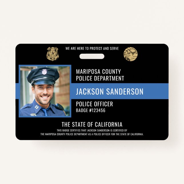 Personalised Police Law Enforcement Employee ID ID Badge (Front)