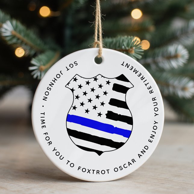 Personalised Police Law Enforcement Retirement Ceramic Tree Decoration (Creator Uploaded)