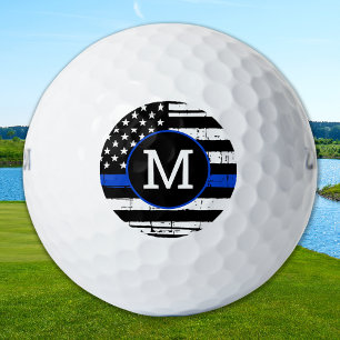 Personalised Police Law Enforcement Thin Blue Line Golf Balls
