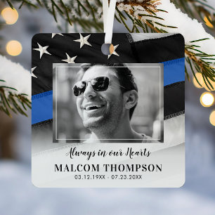 Personalised Police Memorial Christmas Metal Tree Decoration