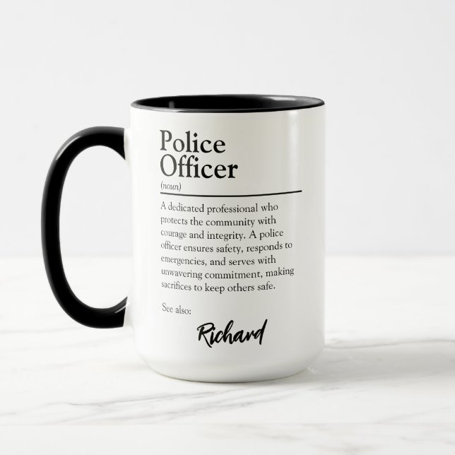 Personalised Police Officer Definition Mug (Left)