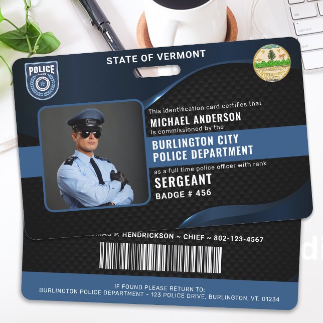 Personalised Police Officer Law Enforcement ID  Badge (Creator Uploaded)