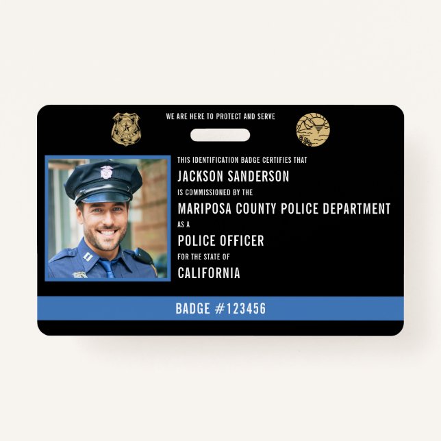 Personalised Police Officer Law Enforcement ID ID Badge (Front)