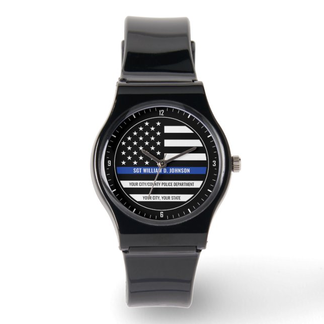 Personalised Police Officer NAME Law Enforcement Watch (Front)